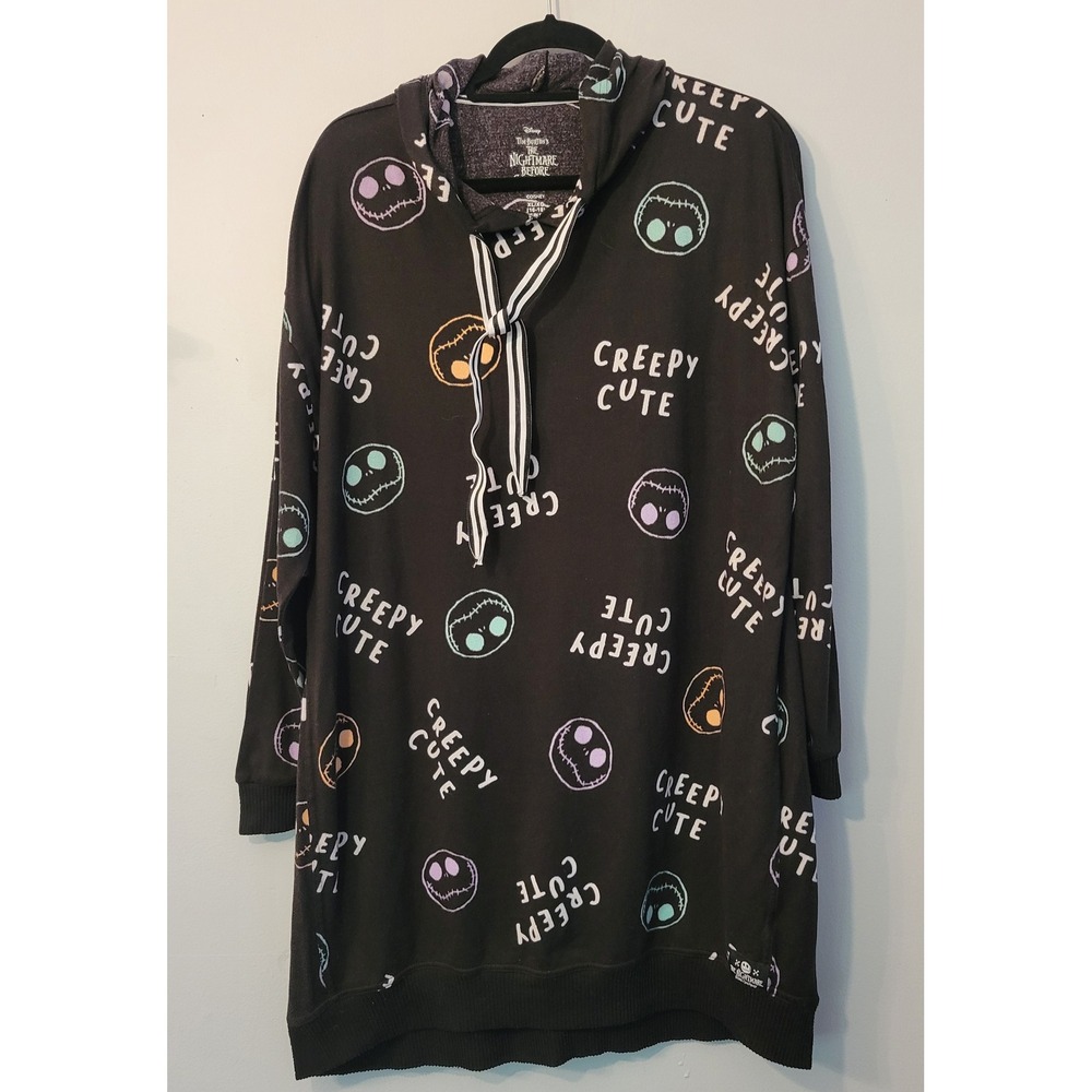 Disney Nightmare Before Christmas Jack Skellington Hoodie Sleep Dress XL 16-18
